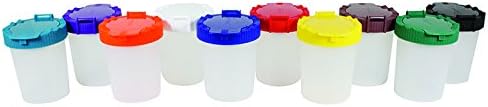 Sargent Art 22-1610 No-Spill Paint Cups with Flip Open Lids, Set of 10 Sargent Art