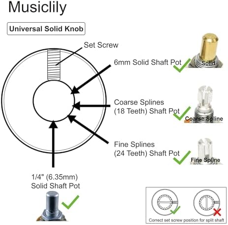 Универсальные контроллеры Musiclily Pro для электрогитары и бас-гитары, с фиксатором 1/4 дюйма, набор из 2 штук Musiclily