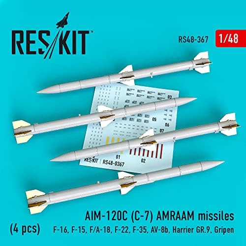 Набор моделей ракет AIM-120C (C-7) AMRAAM 1/48 (4 шт) от Reskit, неокрашенные и не собранные Reskit