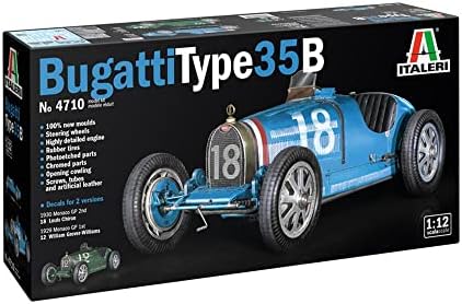 Italeri -4710 Bugatti Type 35B, Scale 1:12, Model Kit, Plastic Model to Assemble, Modeling, IT4710 Italeri