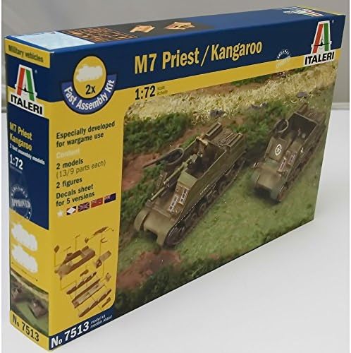 Italeri 510007513 - Модель танка US M7 Priest, масштаб 1:72, длина 83 мм, орудие 105 мм, декали на 5 версий Italeri