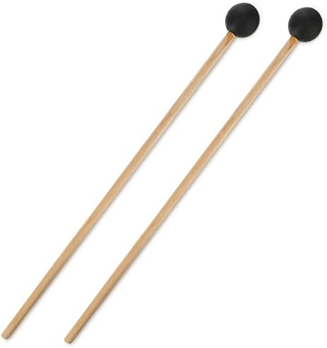 Marimba & Glockenspiel Percussion Mallets - Rubber Xylophone Sticks with Wood Handles(Black) Musiin