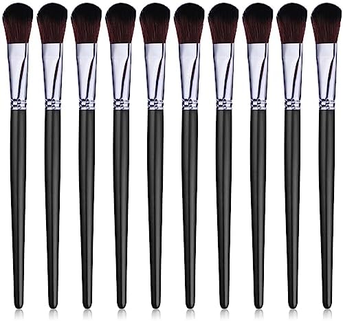 10 Pcs Mop Brush for Acrylic Painting 1 Inch Oval Blending Brushes Artist Paint Brushes for Acrylic Watercolor Oil Painting Face Body Art Prasacco