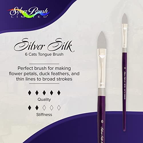 Кисть для акварели, гуаши и акрила Silver Brush Limited 8810S Silver Silk, размер 4, синтетика, короткая ручка Silver Brush Limited