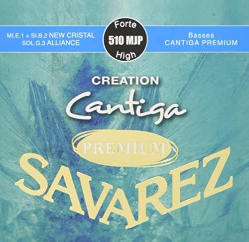 Savarez Classical Guitar Strings Cantiga and Creation Premium 510MJP Creation Trebles, Cantiga Basses, High Tension, Full Set (STSAV51-50489) Savarez