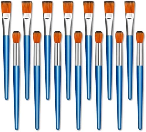 YGAOHF 12 Pcs Large Paint Brushes for Acrylic Painting, 1 Inch Mop Brushes for Acrylic Painting, Large Oval Blending Acrylic Paint Brushes with Wooden Handle for Gouache, Watercolor, Easy to Clean Ygaohf