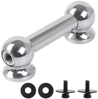 Yibuy Aluminum Double End Drum Lug Percussion 2.01 Inch with Rubber Pads Kit Silver Yibuy