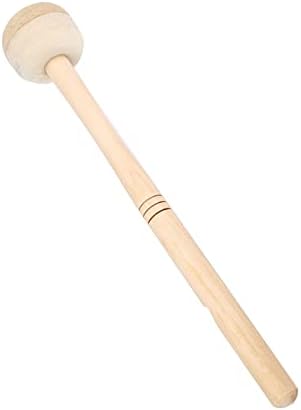 Drum Mallet, Bass Drum Mallet Stick with Non Yellowing Beige Wool Felt Head, Maple Stick Body for Grip, For Percussion Marching Band Bass Drum Mallet Vgeby