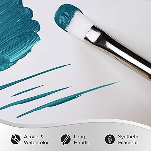 Кисть Silver Brush Limited 1503-6 Silverwhite, овальная, для акварели, гуаши, туши и акрила, размер 6, с длинной ручкой Silver Brush Limited