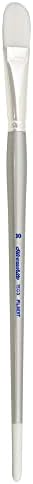 Silver Brush Limited 1503-6 Silverwhite Filbert Paintbrush for Watercolor, Gouache, Inks, Dyes, Fluid, & Flow Acrylic, Size 6, Long Handle Silver Brush Limited