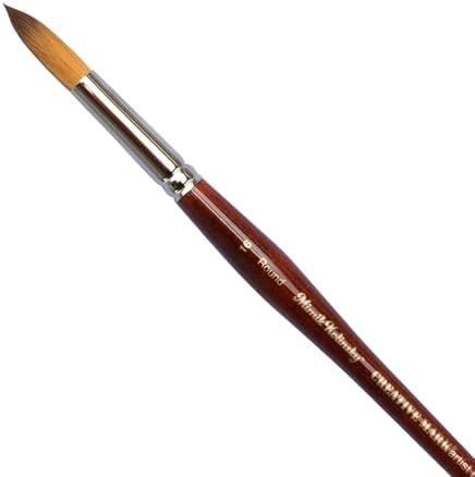 Creative Mark Mimik Kolinsky Watercolor Brush - # 16 Round - Short Handle Synthetic Paint Brush - Handmade in Germany - Synthetic Sable Paint Brushes for Professional Artists - Animal-Friendly Creative Mark