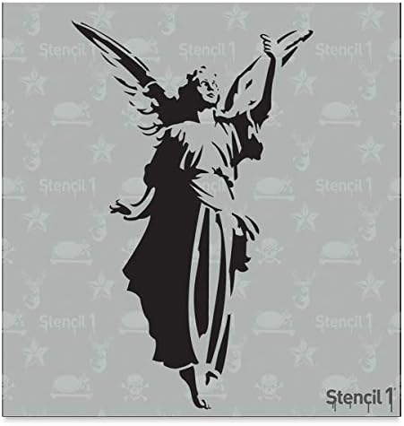 Зимние рождественские трафареты Stencil1 (Трафарет ангела 14,6 см x 15,2 см) - прочные, моющиеся и многоразовые Stencil1