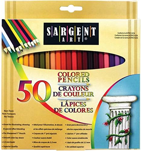 Sargent Art Premium Coloring Pencils, Pack of 50 Assorted Colors, 22-7251 Sargent Art