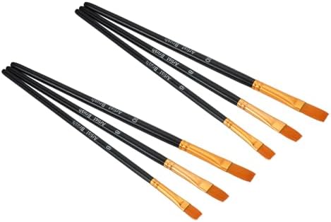 PATIKIL Small Paint Brushes Bulk, 12 Pcs Paint Brushes Set with Flat and Round Pointed for Face Artist Canvas Water Color Craft Small Professional Crafts, Black Patikil