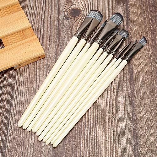 Gouache Heat‑Resistant Paint Brush, Portable Wear‑Resistant Nylon Painting Brush, for Watercolor Artist Painting Painting Oil Art Topincn