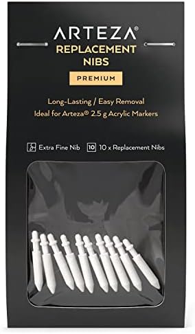 ARTEZA Marker Pen Tips, 10 Extra-Fine Plastic Nibs, Marker Nib Replacements for Acrylic Paint Pens, Art Supplies for Teachers, Students, and Creatives ARTEZA