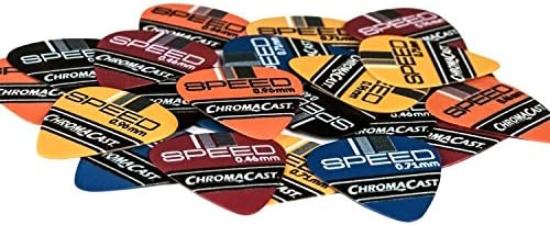 Чёрные гитарные медиаторы ChromaCast Speed Series из целлулоида, средний размер (0,71 мм), упаковка из 10 штук ChromaCast