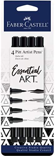 Набор фломастеров Faber-Castell Pitt Artist Pens Essential - 4 черных фломастера с различными наконечниками Faber-Castell