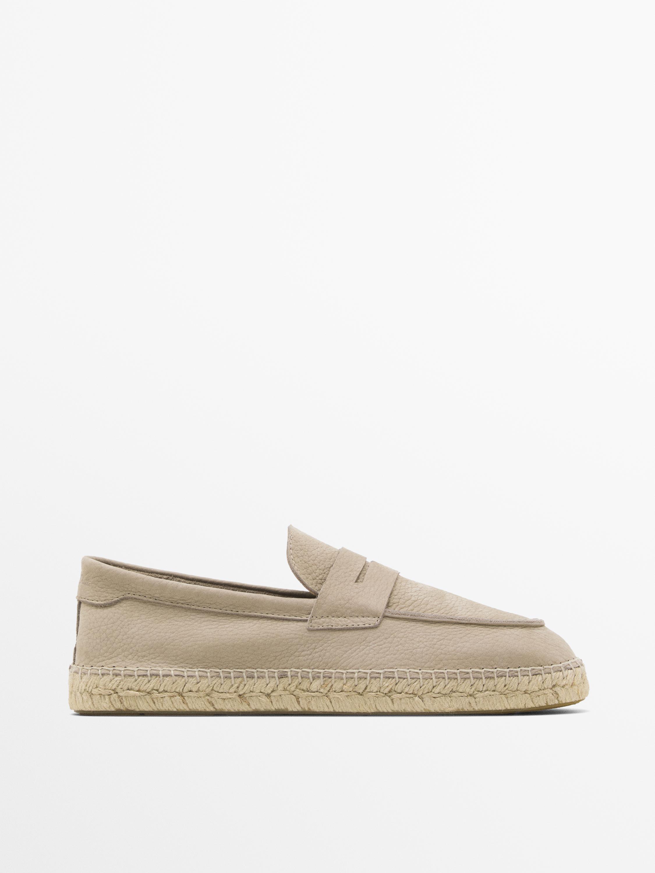 Nubuck penny strap espadrilles Massimo Dutti