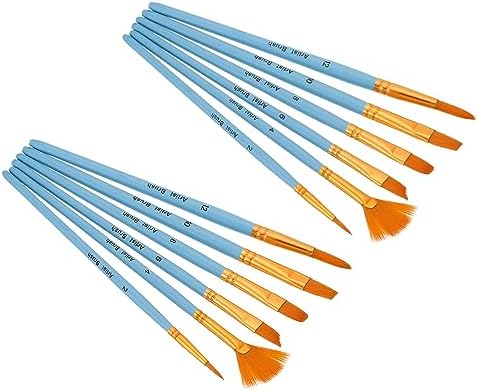 PATIKIL Small Paint Brushes Bulk, 6 Pcs Paint Brushes Set with Flat and Round Pointed for Face Artist Canvas Water Color Craft Small Professional Craft, Black Patikil