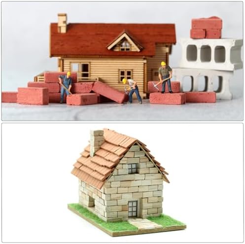 MECCANIXITY Miniature Bricks Clay Mini Wall Brick Model Brick Building Set for Model Building Dolls Pet Houses Garden Red Pack of 300 Scale 1/16 16x8x5mm/0.63x0.31x0.2" Meccanixity