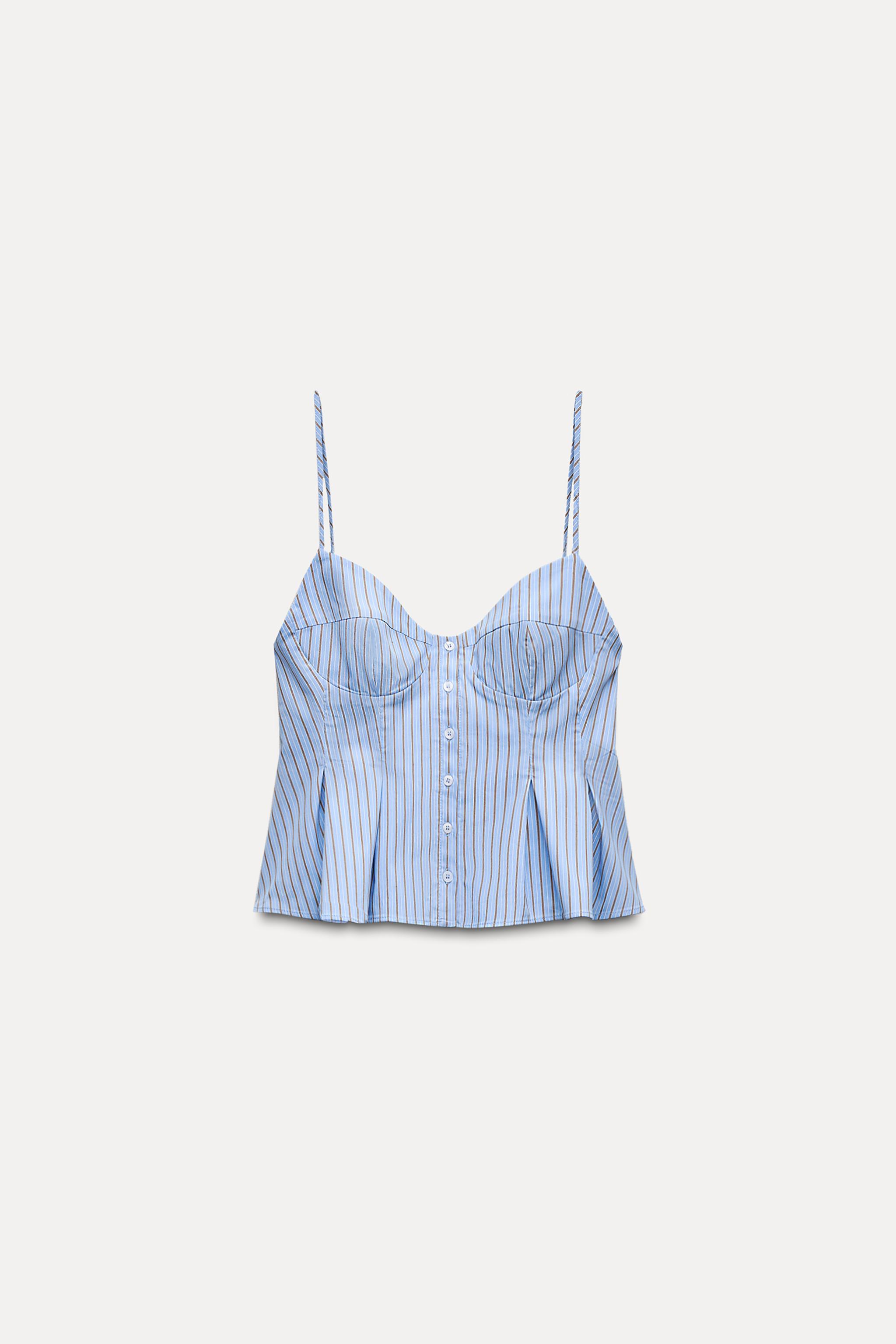 PLEATED POPLIN TOP Zara