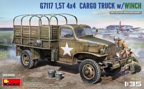 MiniArt MIN35389 1:35-1.5t 4x4 G7117 Cargo Truck w/Winch Scale Model kit, Unpainted MiniArt