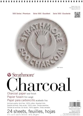 Strathmore (561-3 500 Series Charcoal Pad, 18"x24", 24 Sheets Strathmore