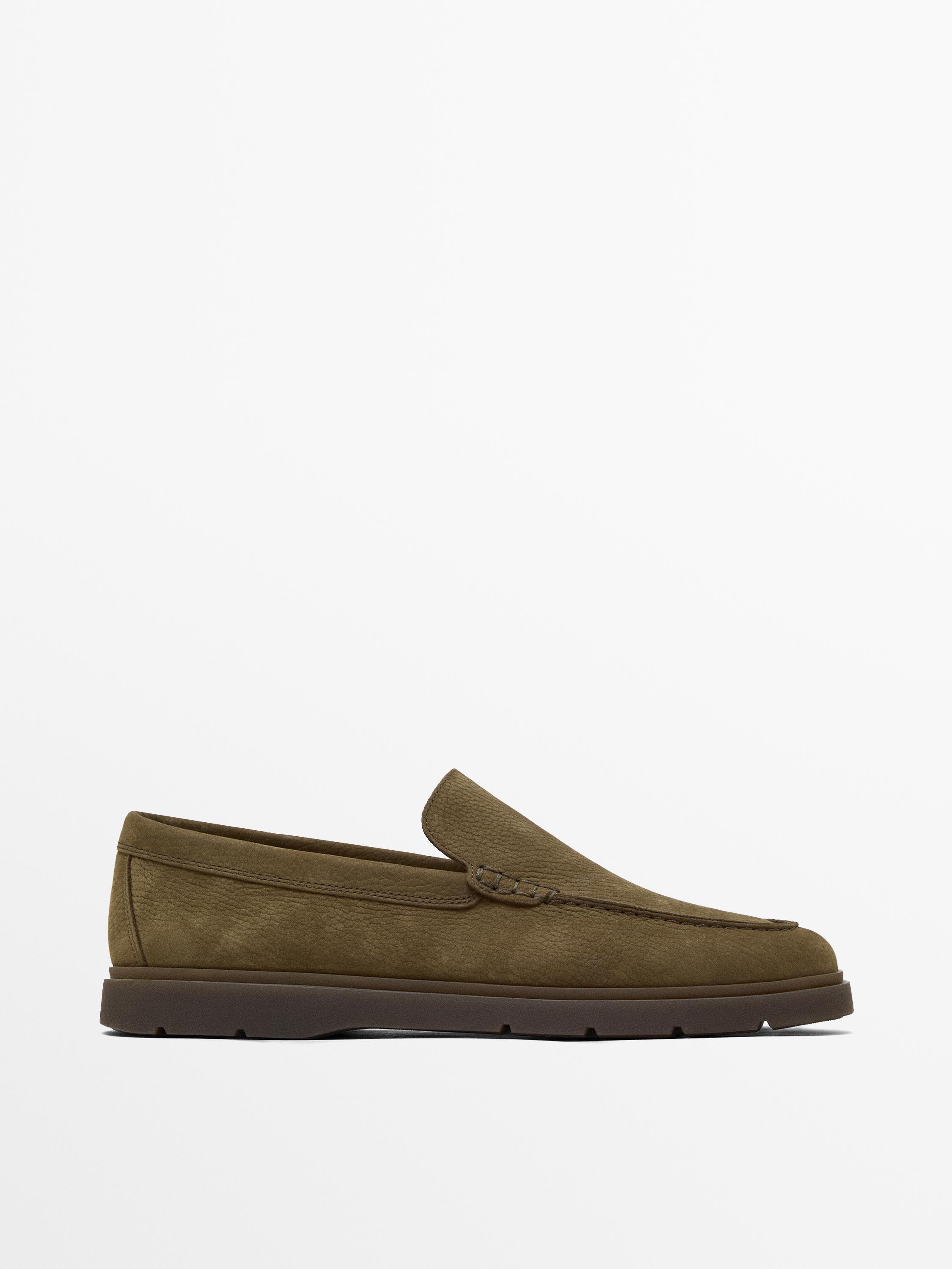 Nubuck loafers Massimo Dutti