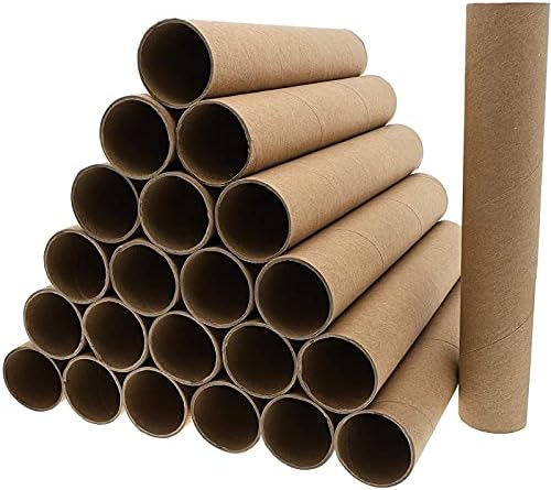 24 Pack Brown Cardboard Tubes for Crafts, Empty Paper Towel Rolls for DIY Projects, Classrooms, 8 inch Bright Creations