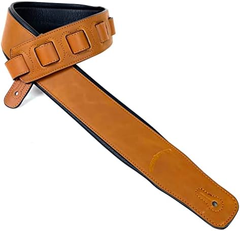 Walker & Williams G-905 Soft Natural Finish Whiskey Brown Padded Guitar Strap For Acoustic, Electric, And Bass Guitars Walker & Williams