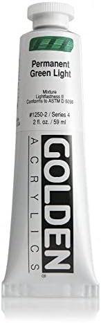 Golden Artist Acrylic, 2 Ounce Tube, Permanent Green Light (1250-2) GOLDEN