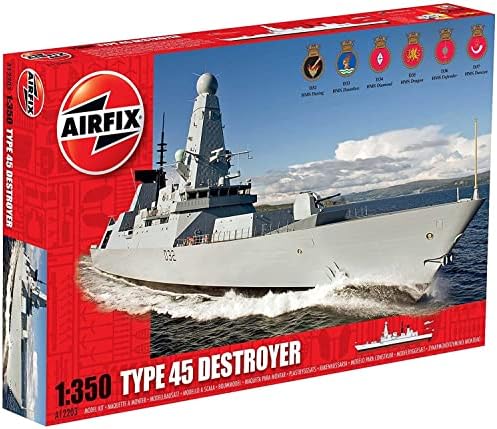 Airfix HMS Daring Type 45 Destroyer Boat Building Kit, 1:350 Scale Airfix