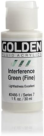 Golden Fluid Acrylic Paint 1 Ounce-Interference Green Fine GOLDEN