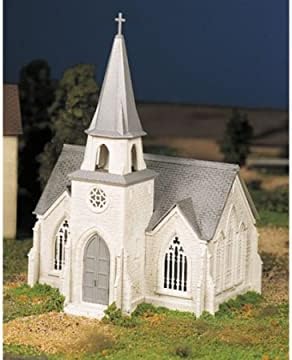 Bachmann 45981 O-Scale Cathedral Snap-Kit White and Gray Plasticville Bachmann