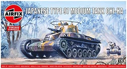 Airfix Model Tank - A01319V Type 97 Chi Ha Japanese Tank, Plastic Model Kits for Adults & Kids 14+, 1:76 Scale, Skill Level 2, WW2 Theme Military Models, World War 2 Tanks Airfix