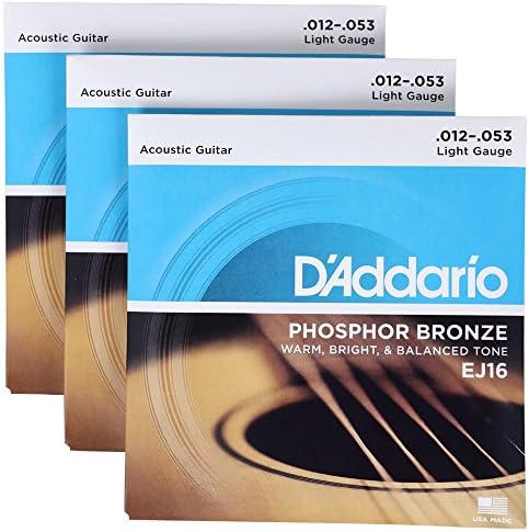 D'Addario EJ16-10P Фосфорная бронза, комплект акустических струн легкого натяжения 12-53, упаковка из 10 штук D'Addario