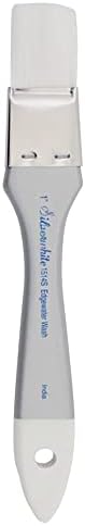 Silver Brush Limited 1514S -1 Silverwhite Edgewater Wash Paintbrush for Watercolor, Gouache, Inks, Dyes, Fluid, & Flow Acrylic, Size 1 Inch, Short Handle Silver Brush Limited