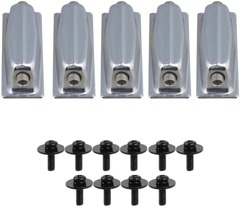 Yibuy 5 Pieces Silver & Black Single End Drum Lugs 1.89" Percussion Part w/ M5 x 16mm Screws Yibuy