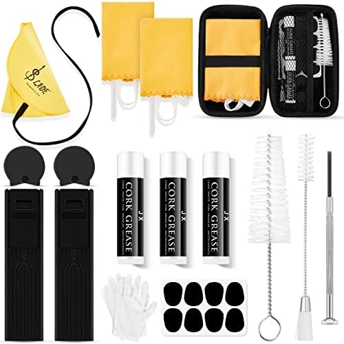 23 Pcs Clarinet Cleaning Kit Clarinet Accessories All in One Clarinet Cleaner Kit with Maintenance Kit Clarinet Swab Clarinet Reeds Cork Grease Thumb Rest for Clarinet Wind Instrument(Blue) Boao