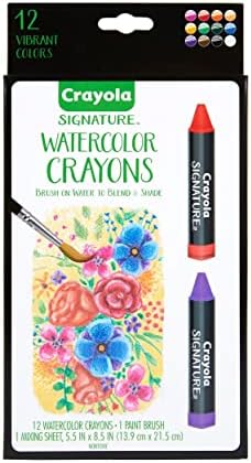 Карандаши для акварели Crayola Signature Premium, 12 цветов и кисть – идеальный подарок для творческого человека Crayola