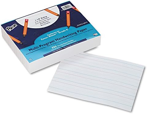 Pacon 2418 Multi-Program Handwriting Paper, 16 lbs, 8 x 10-1/2, White, 500 Sheets/Pack Pacon