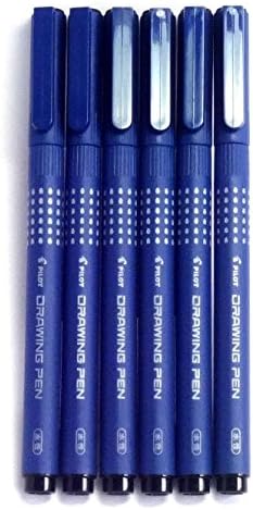 Pilot Drawing Pens, Pack of 6 Assorted Tip Sizes (0.05mm-0.8mm) , Black Ink (Japan Import) Pilot