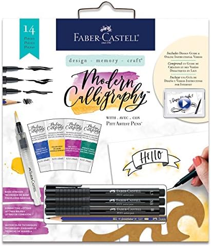 Faber-Castell Modern Calligraphy Kit - Lettering and Calligraphy Crafts for Adults with Pitt Artist Pens Faber-Castell