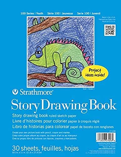 Strathmore Kids 100 Series Youth Story Drawing Book, 8-1/2 x 11 Inches, White, 30 Sheets Strathmore