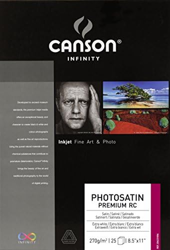 Canson Infinity PhotoSatin Fine Art Paper, 270 Gram, 8.5 x 11 Inch, 25 Sheets Canson