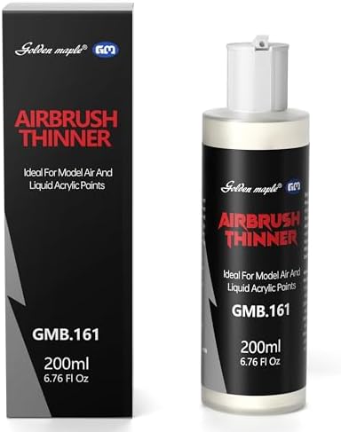 Golden Maple Airbrush Thinner 200ml - Airbrush Paint for All Acrylic Paints - Extender Base, Reducer to Thin Colors Improve Flow - Works for Thinning Acrylic Pouring Paint, 6.76 Fl Oz Golden maple