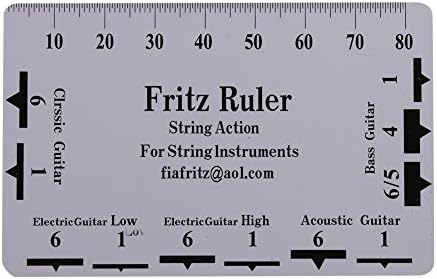 Alomejor 2Pcs String Action Gauge Ruler Guitar Bass Plastic Double Sided Luthier Measuring Tool for Guitar Bass Alomejor