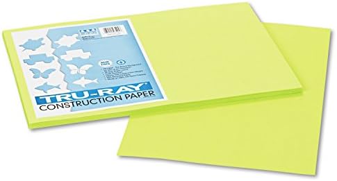 Pacon 103425 Tru-Ray Construction Paper, 76 lbs., 12 x 18, Brilliant Lime, 50 Sheets/Pack Pacon