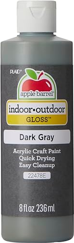 Акриловая краска Apple Barrel Gloss, 236 мл (1 шт.), темно-серая, быстрая сушка, легкое нанесение Apple Barrel